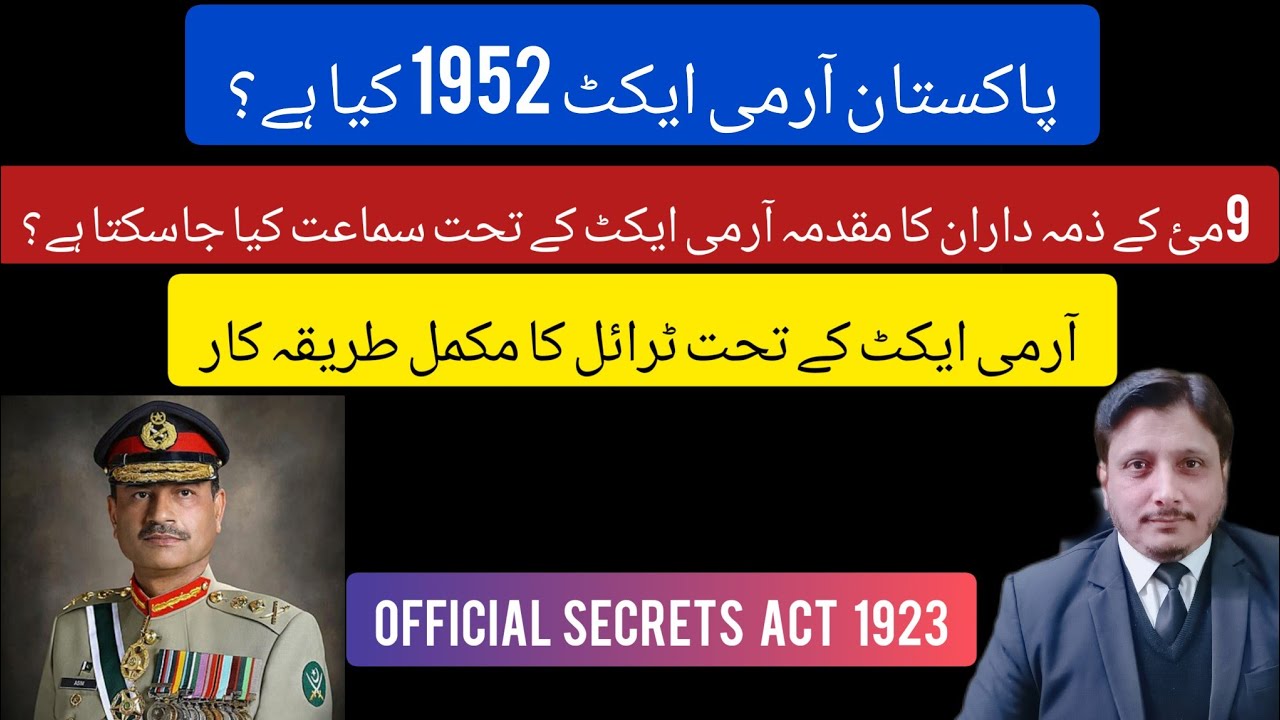 What is Pakistan Army Act 1952. Procedure for trial of civilian under Pakistan Army Act.