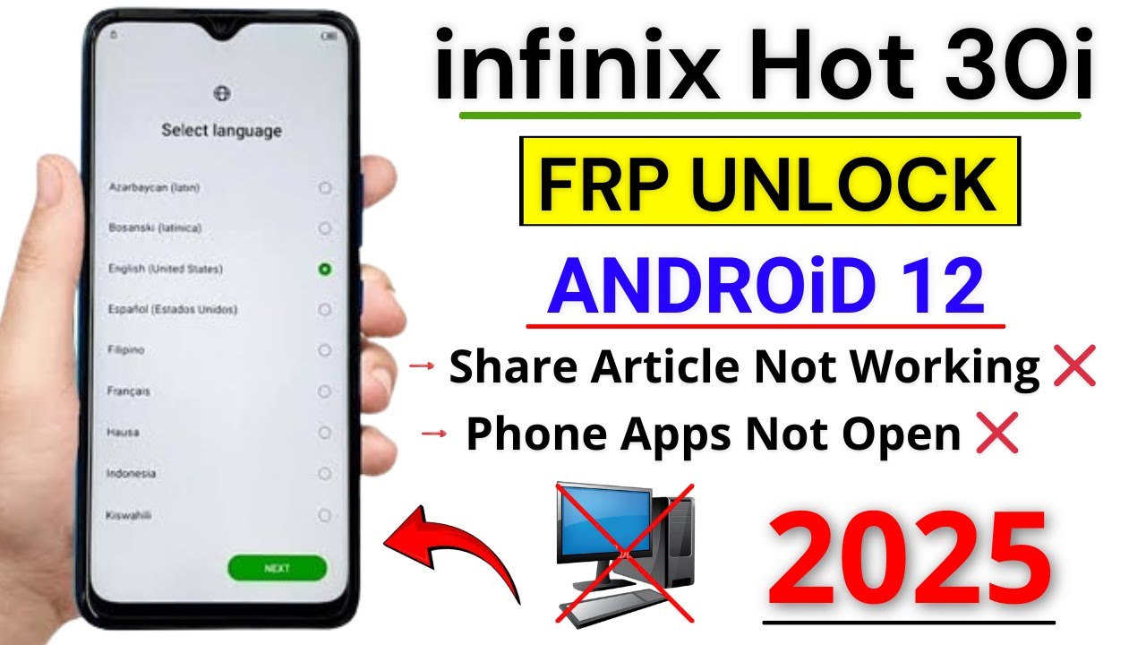 Infinix Hot 30i FRP Bypass 2025 Without Pc | Infinix X669 FRP Lock Unlock/Google Account Bypass