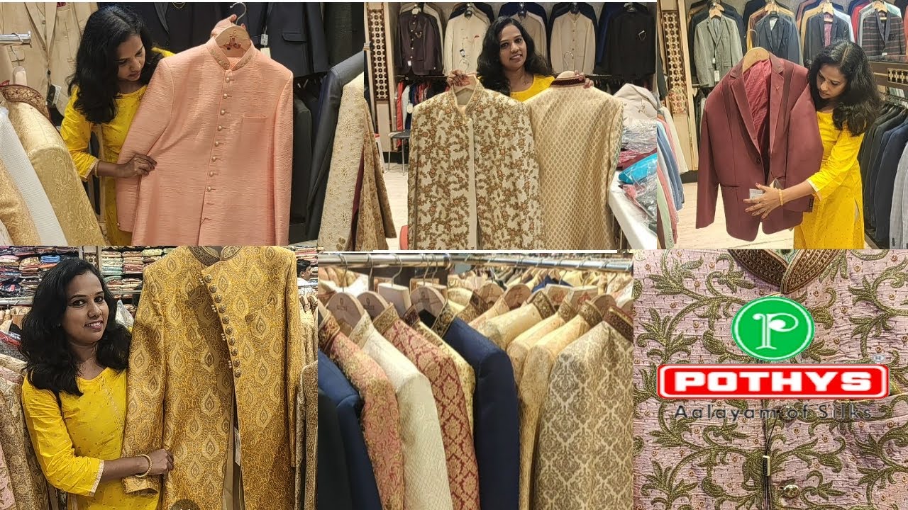 Pothys Mens Wedding Collections - Pothys Shirwani, Suits, Blazers, IndoWestern Collections