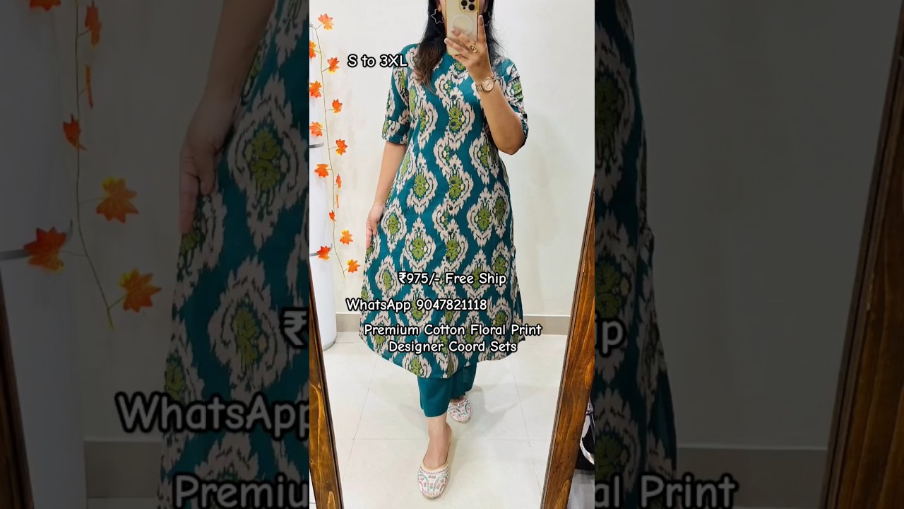 Premium Cotton Floral Print Designer Coord Sets #cotton #coordset #coordsetforwomen #coordsets