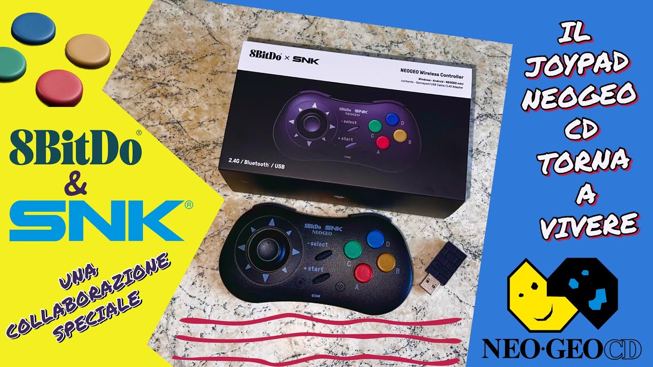 8BITDO NEOGEO CD JOYPAD. UNO DEI JOYPAD PI&Ugrave; STRANI TORNA IN VITA! - RECENSIONE