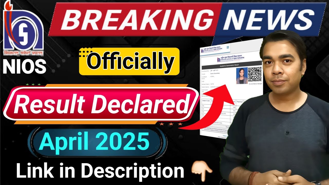NIOS Result April 2025 Declared Officially