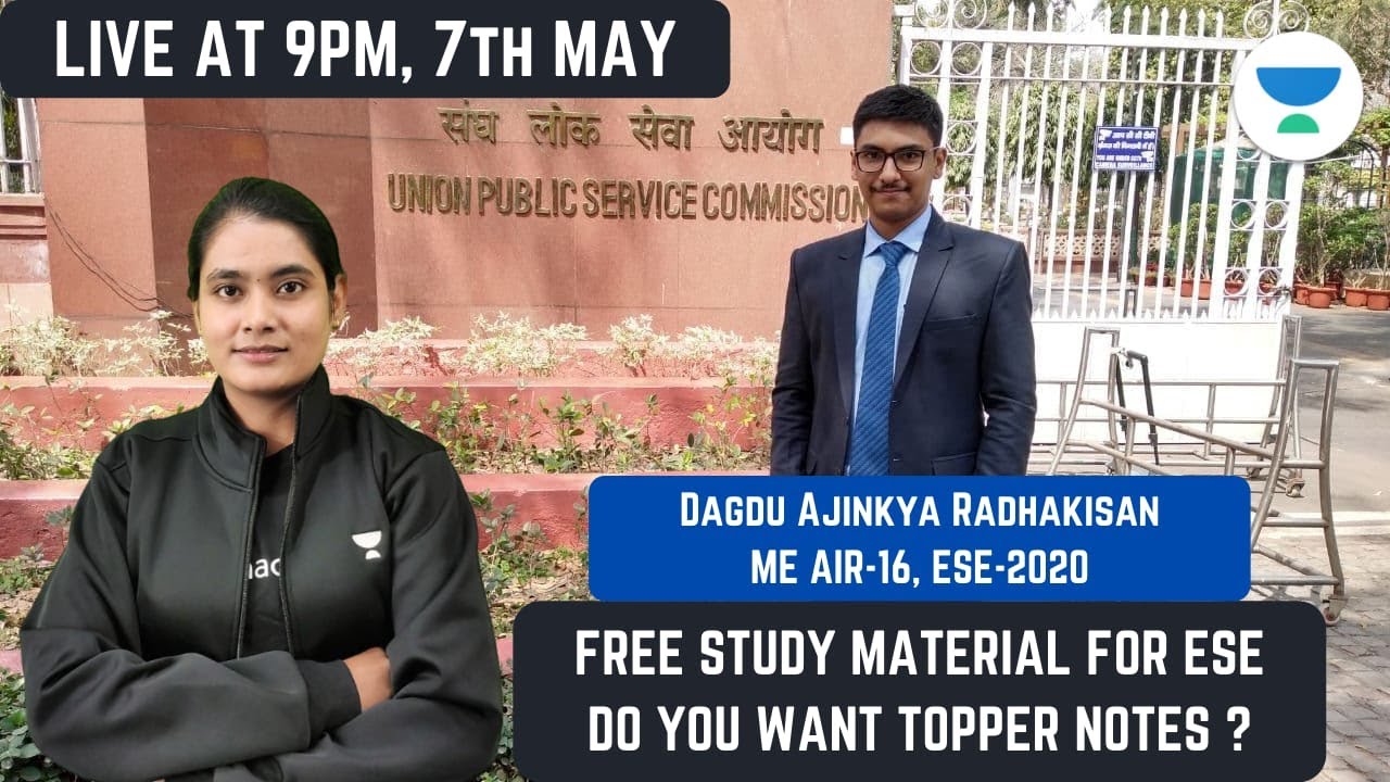 Free Topper Notes | ESE 2021 AIR 16 | Live Session | Lamiya Naseem ft. Dagdu Ajinkya Radhakisan