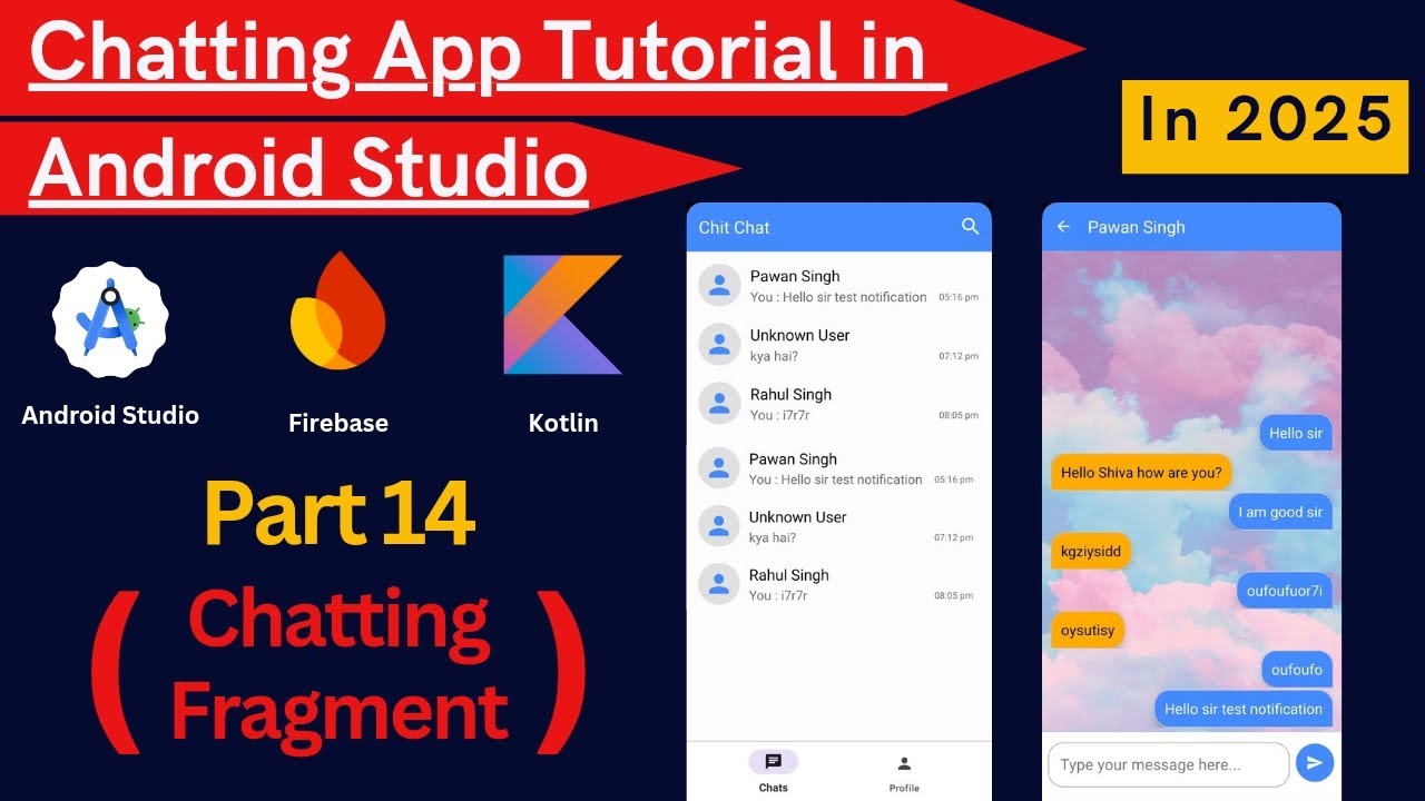 Приложение чата Android Studio 2025 | Часть 14 | Фрагмент чата | База данных Firebase в реальном ...