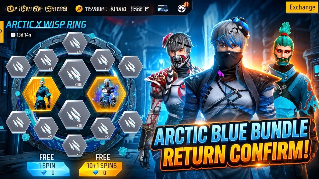 Arctic Blue Bundle Return Confirm Date 2026 | Arctic Blue Bundle Return |Free fire new event 