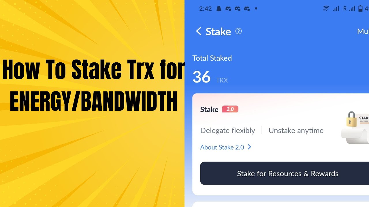 How to stake Trx for Energy/Bandwidth Step by Step tutorial