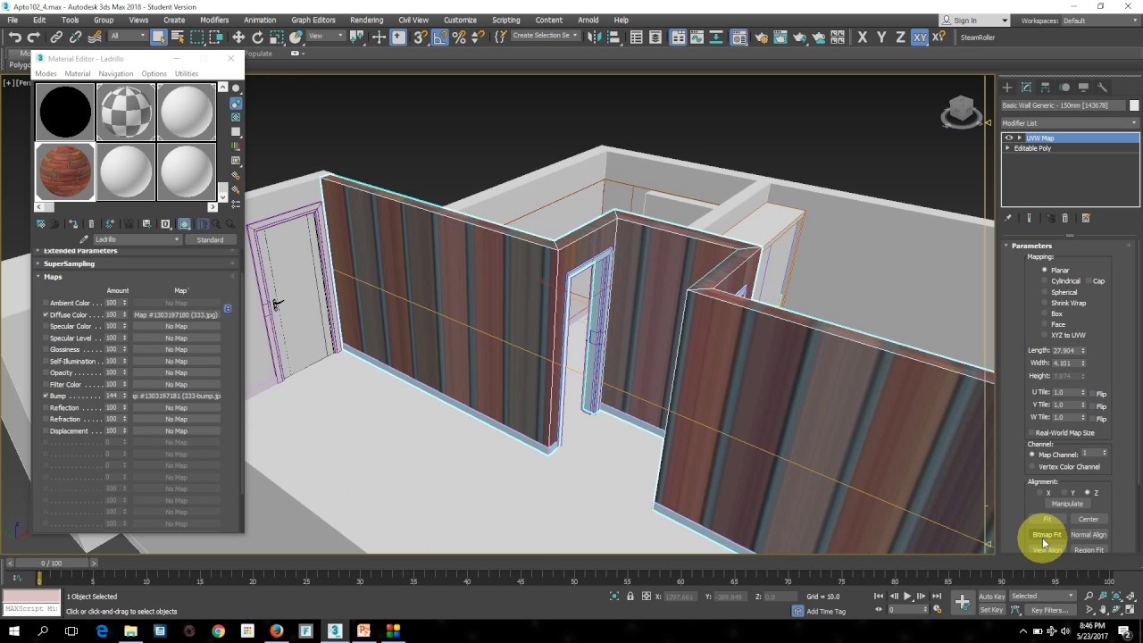 3dsMax - Materiales a partir de texturas y ajuste de escala