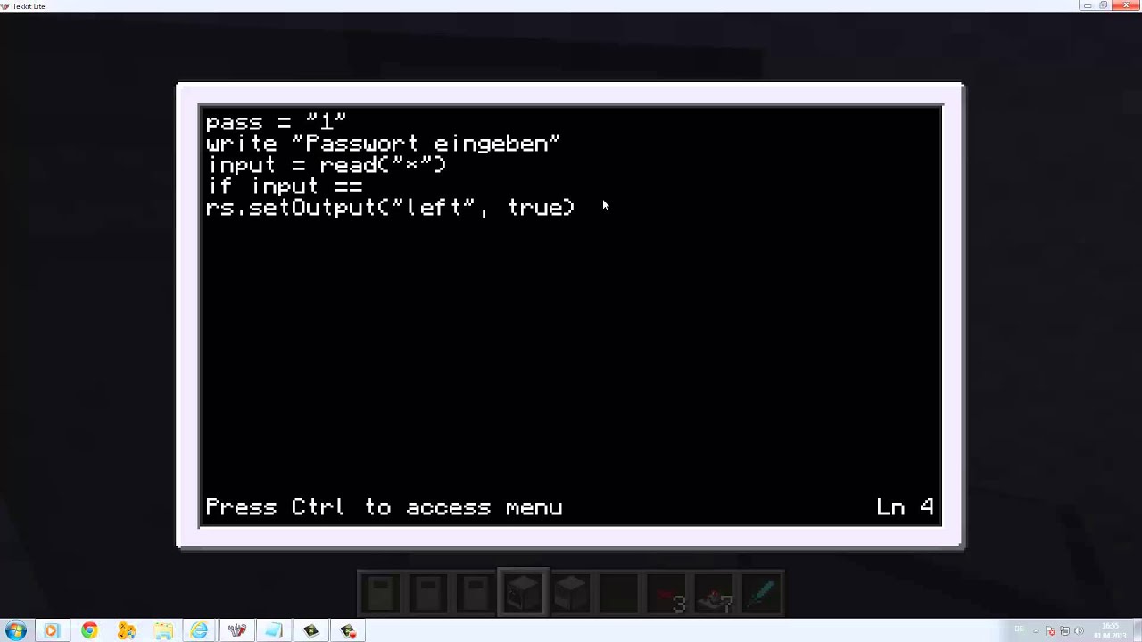 Computer craft Passwort T&uuml;r Programm Tutorial