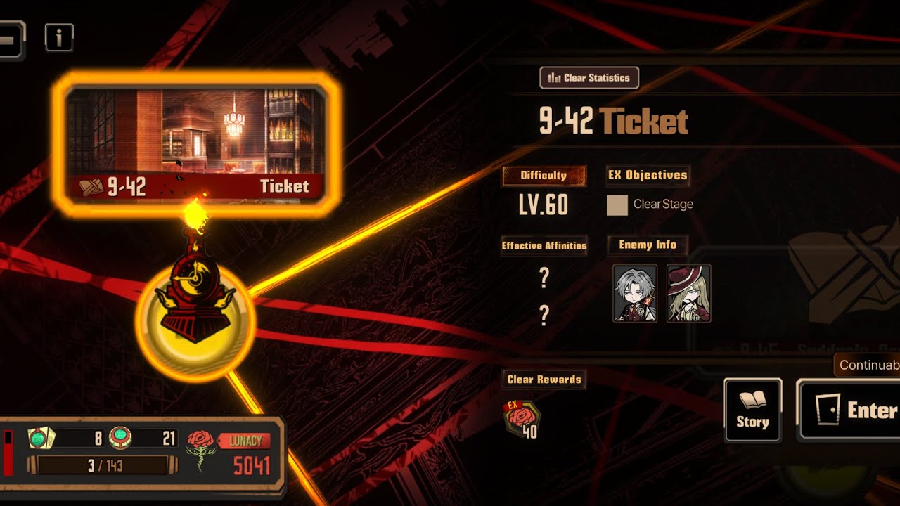 Limbus Company Canto 9-42 Ticket