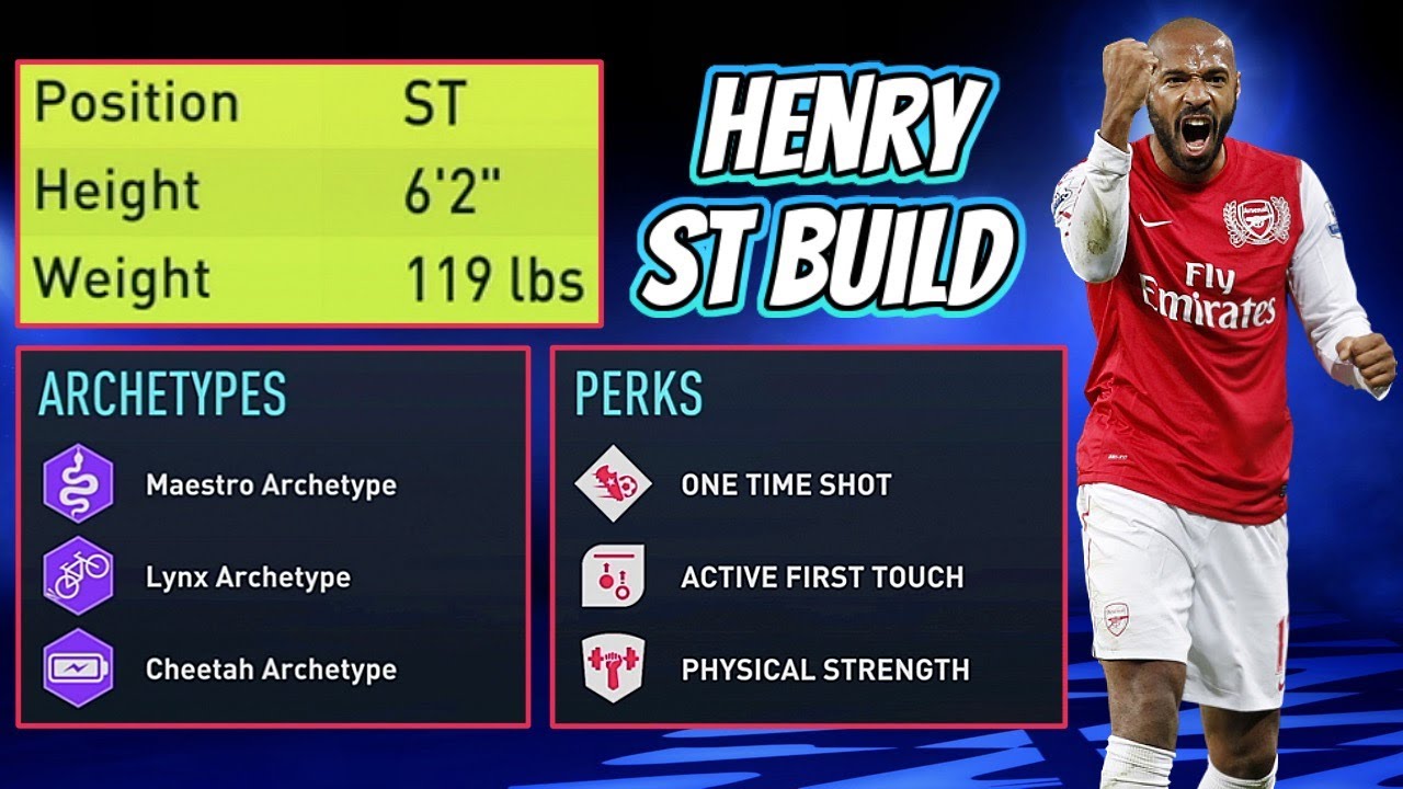 BEST THIERRY HENRY STRIKER (ST) PLAYER BUILD in FIFA 22 PRO CLUBS!