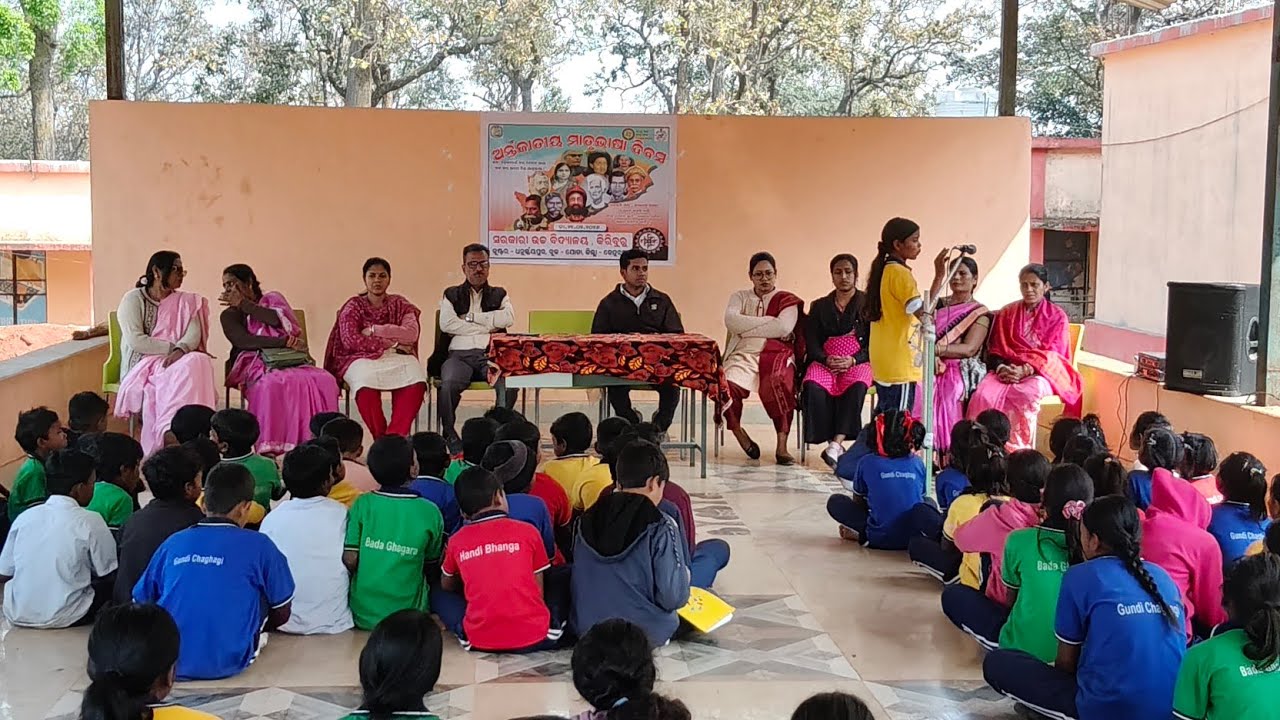 Observing International Mother tongue day @ Govt. High School Kiriburu .