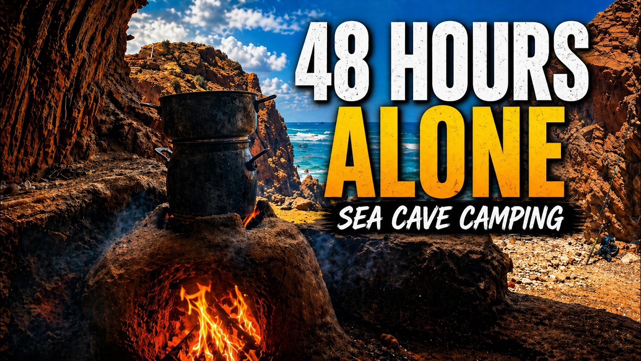 Sea Cave Escape – Camping, Fishing & Cooking in Morocco | يومان من العزلة في غار قرب المحيط