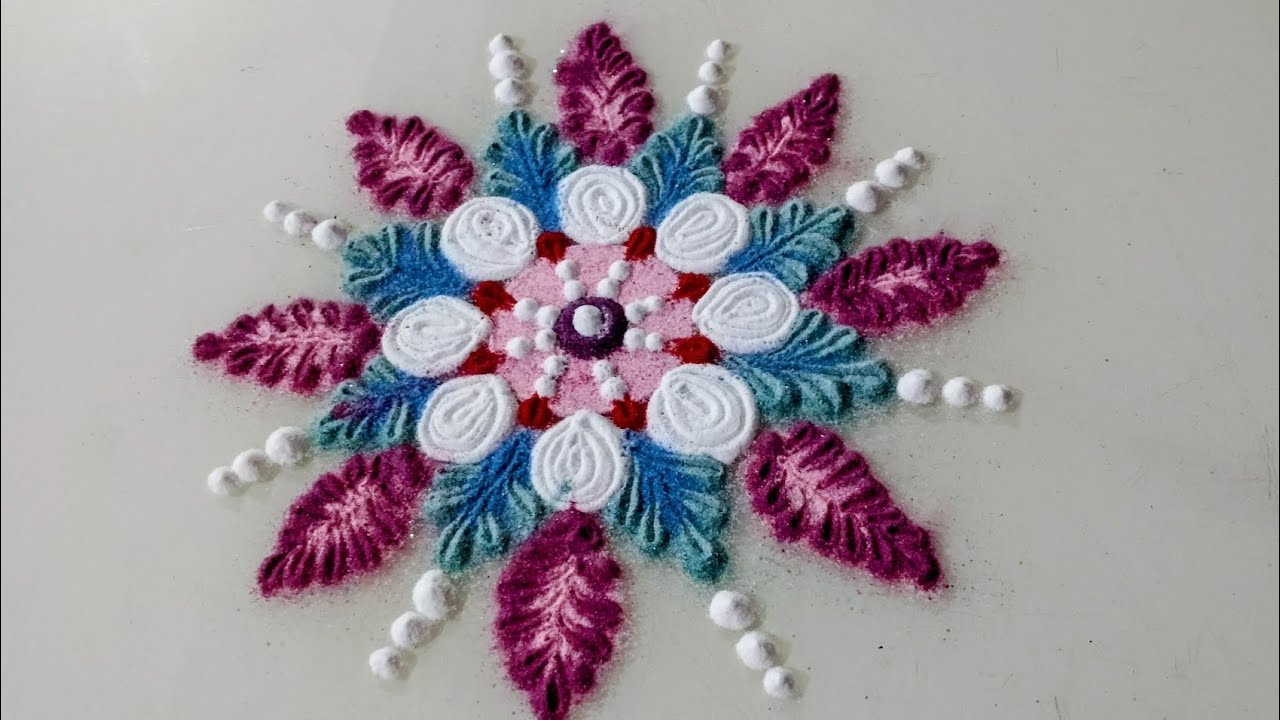 @ saroj nishad 810 🌺 3 beautiful rangoli design for Navratri festival.🏵️ Easy 3 days rangoli design.