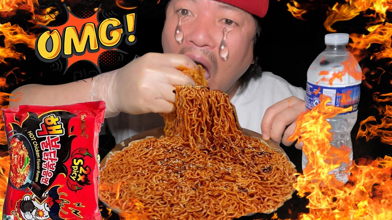 2X spicy noodles,boiling eggs and chicken sausages #kabirmukbangvideo #mukbang #eatingshow 