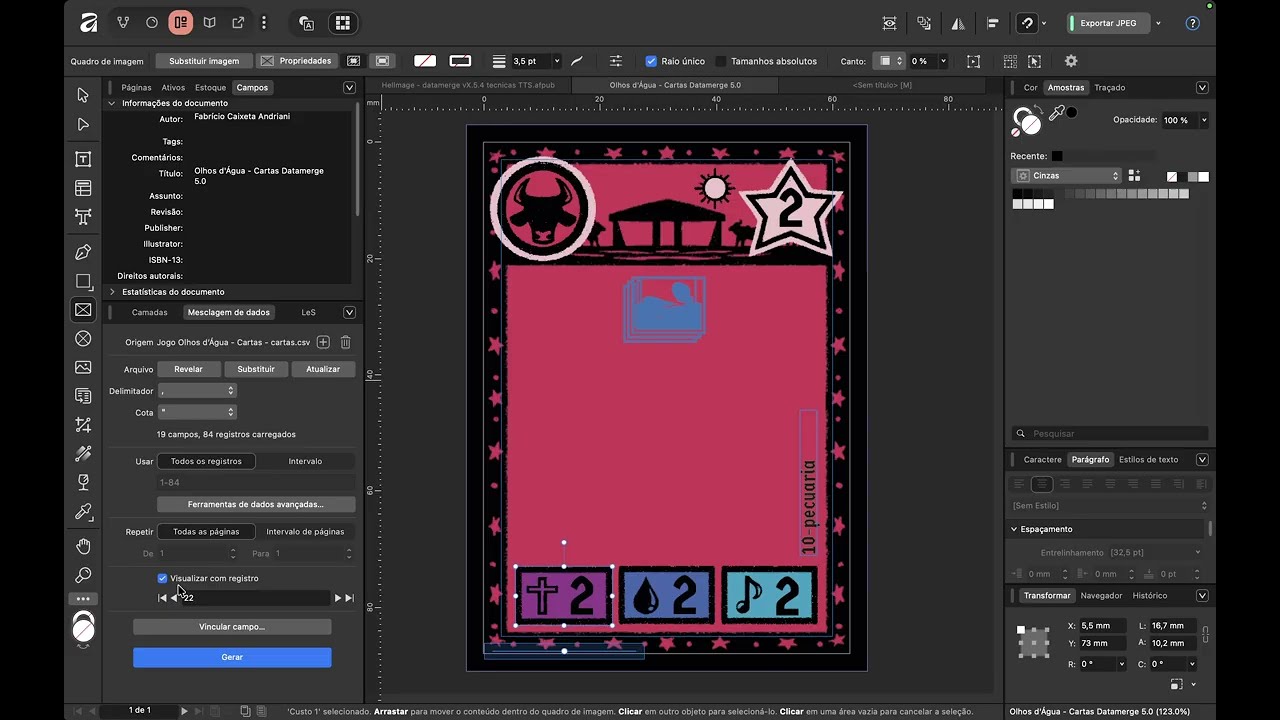 Affinity by Canva v3 Advanced Datamerge for CardGames