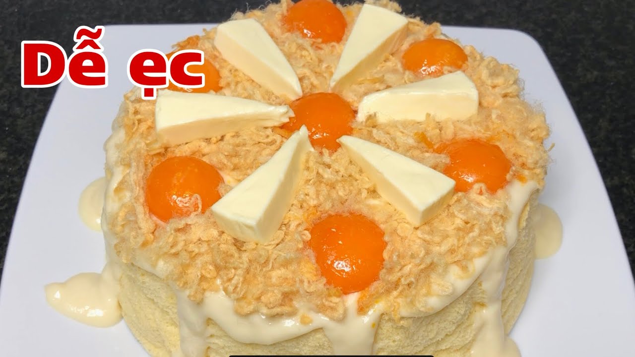 Làm bánh bông lan trứng muối chà bông sốt phô mai không khó như bạn nghĩ.