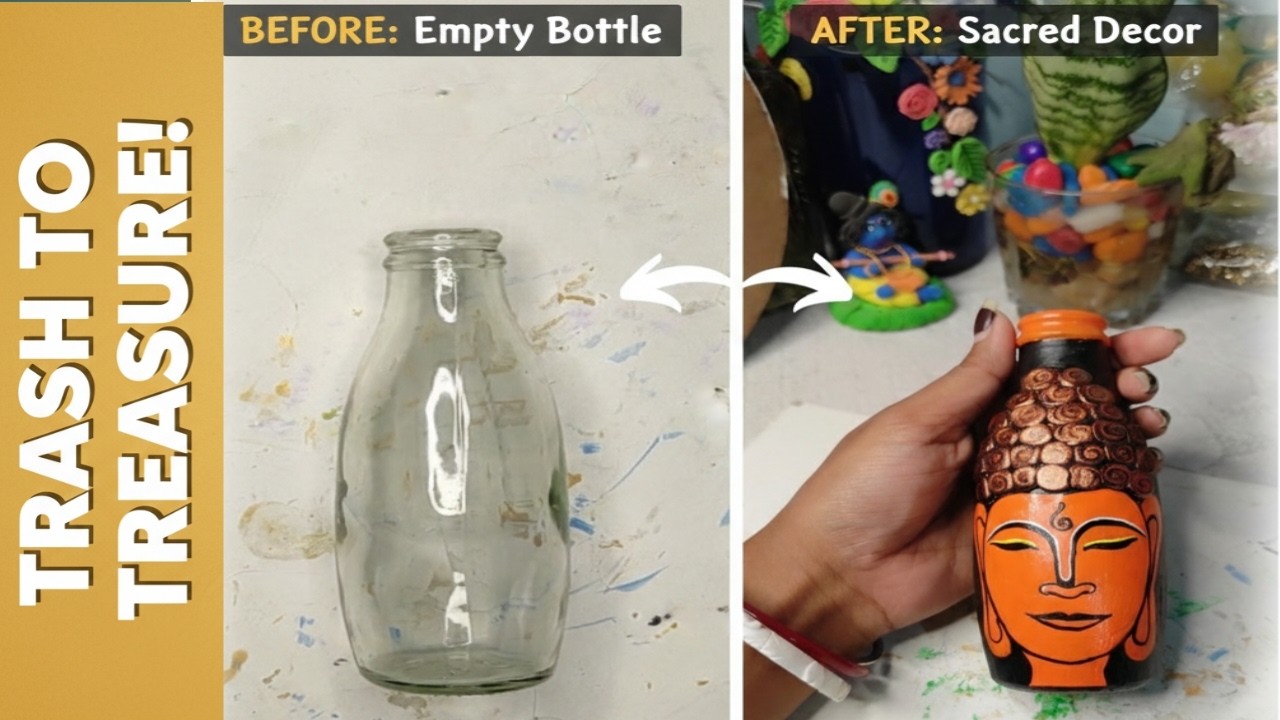 Transforming Trash Into Beautiful Bottle Art! #yt #diy #art