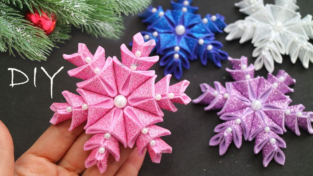 ❄️Снежинка из фоамирана ❄️ Украшение на рождество