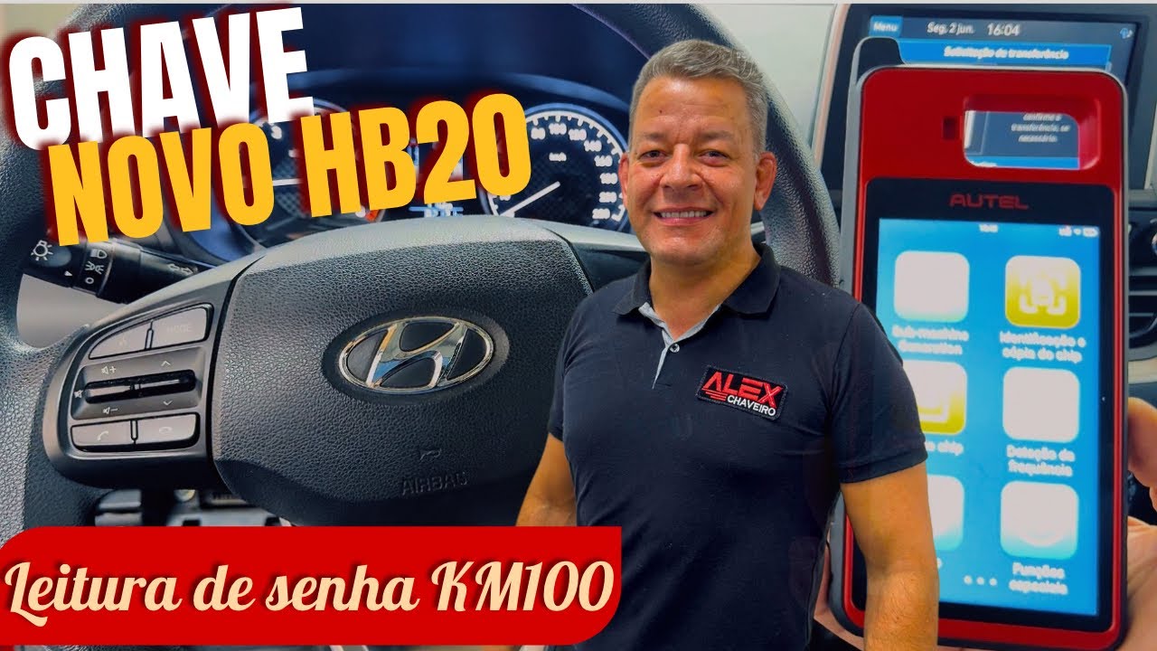 CHAVE CANIVETE HB20 2021 - Cópia de chave HB20 usando AUTEL KM100 para Ler a senha ! #carros #autel
