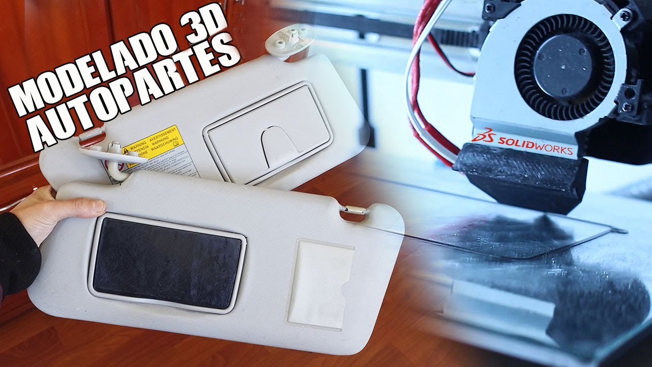 RESTAURANDO PARASOL O VISERA - TAPAS ROTAS (tutorial de SolidWorks )
