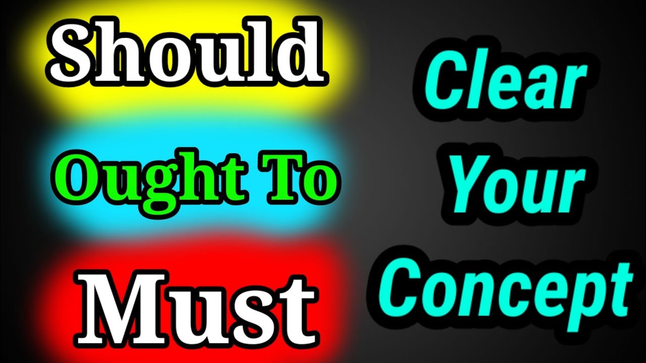Should Ought to & Must । Usage Of 3 Important Modal Verbs। Concept। Examples