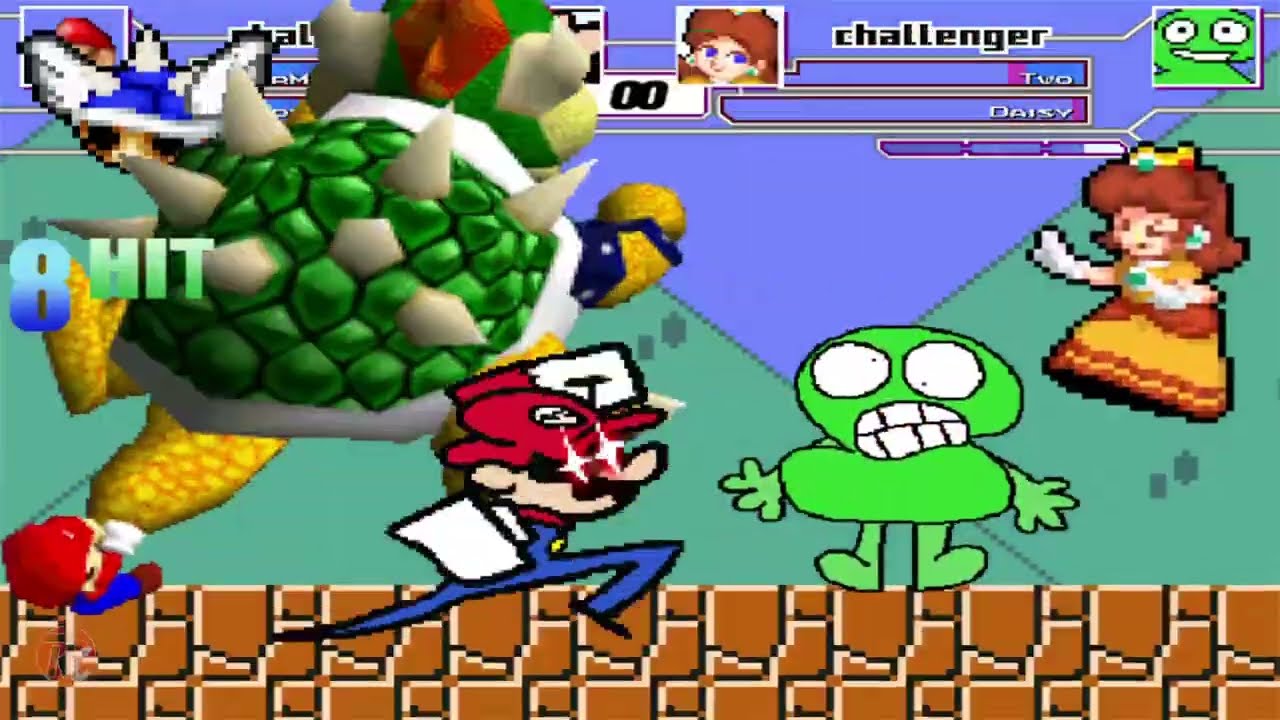 Super Mario 64 & Speedrunner Mario Team up  VS MUGENS in Survival Mode