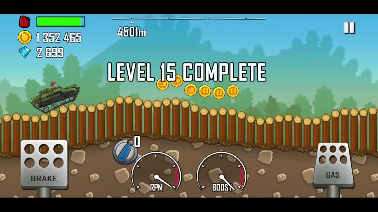 Hill Climb Racing - Trainingslager 11.522m mit Panzer (6,3Millionen Coins)