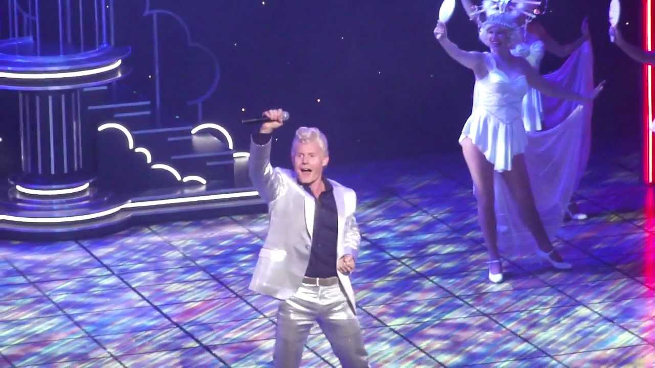 Rhydian in Grease as Teen Angel singing Beauty School Drop Out