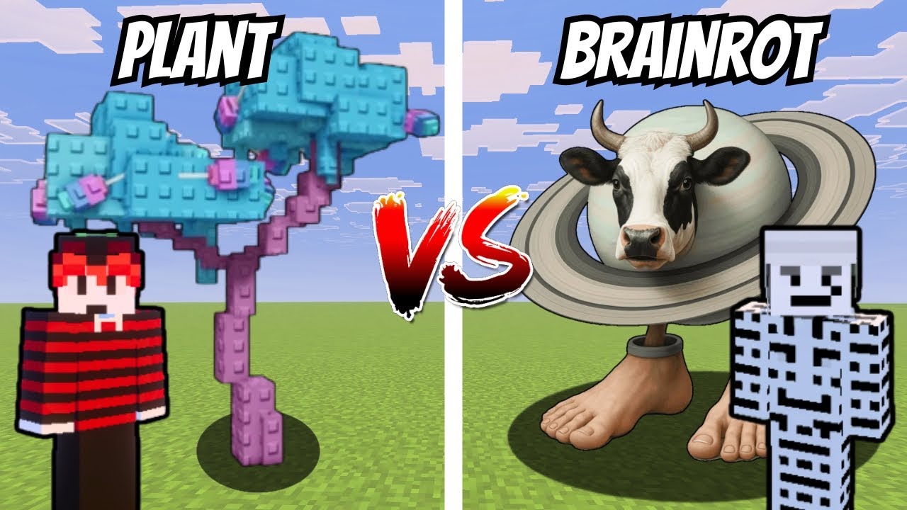 Plant Build VS Brainrot Build. Who will win? | Minecraft Build Battle