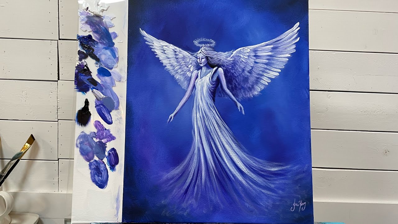 How To Paint ANGEL OF GUIDANCE acrylic tutorial for beginners