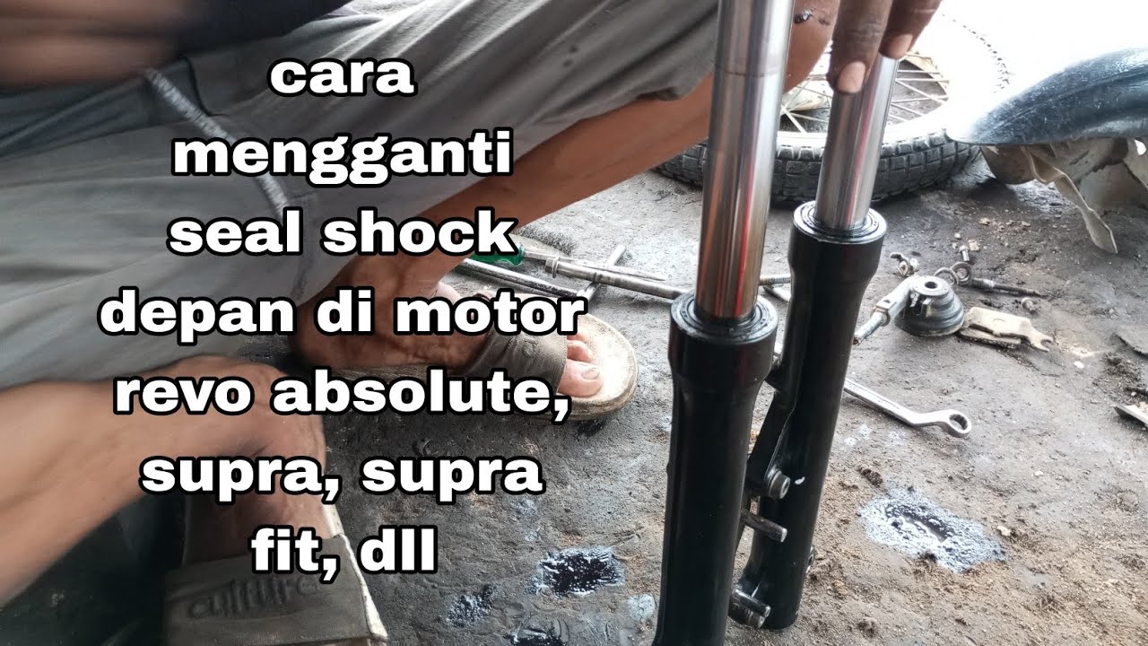 cara mengganti seal shock depan di motor revo absolute