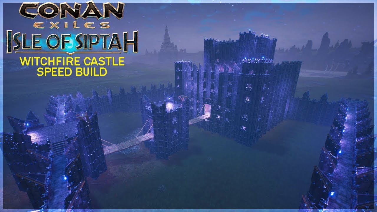 Conan Exiles Isle of Siptah - Black Ice Witchfire Castle (Speed Build)