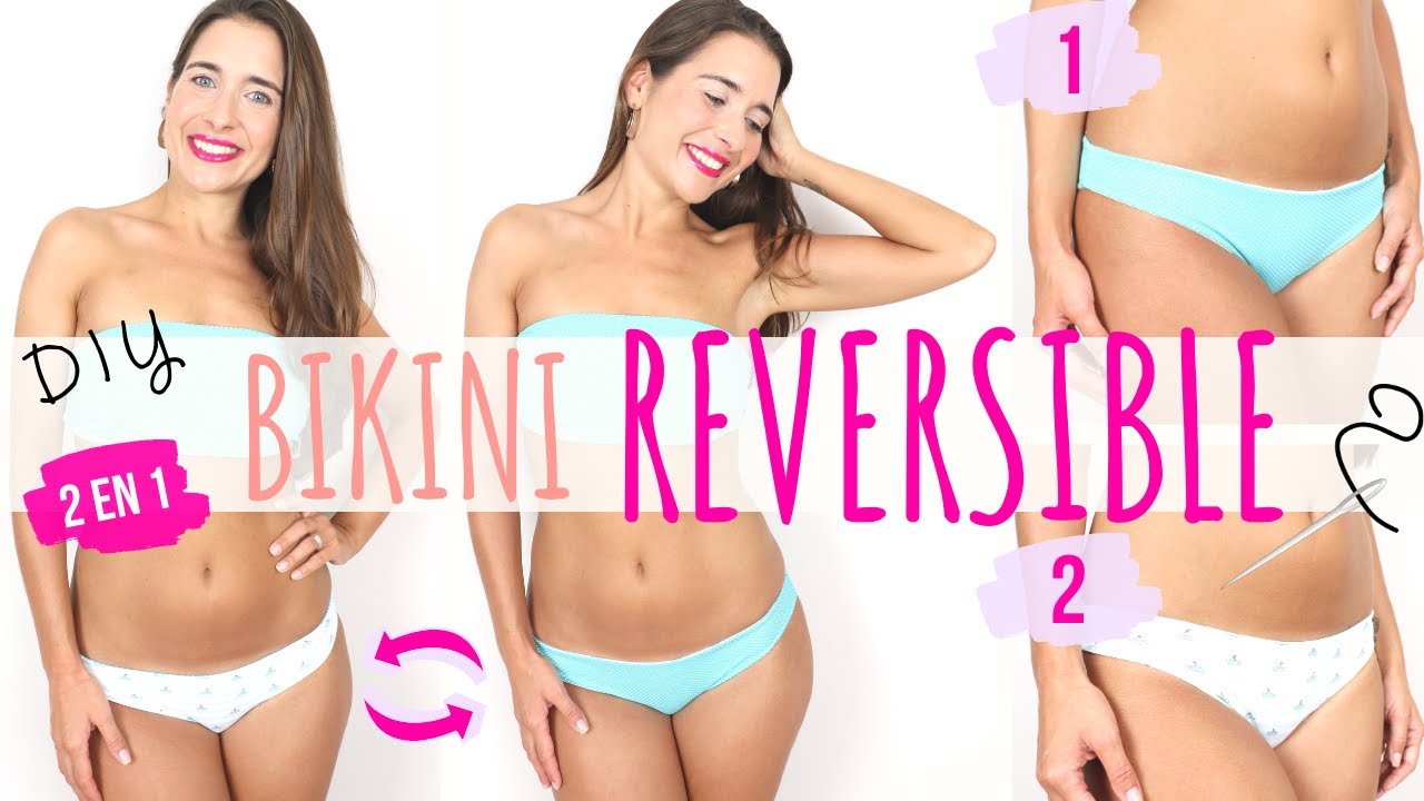 Tutorial BRAGUITA BIKINI REVERSIBLE - fácil y rápido! - DIY reversible bikini bottoms