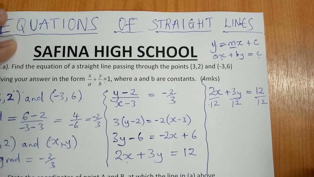 DOUBLE INTERCEPT EQUATION OF A LINE