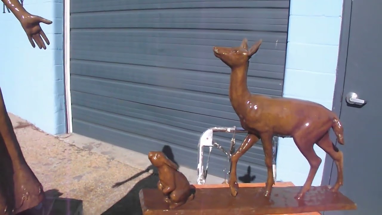 Bronze sculpture - sprays of water....