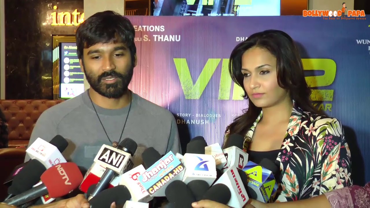 Dhanush and Soundarya Rajinikanth At The Special Screening Of Film VIP 2 Lalkar