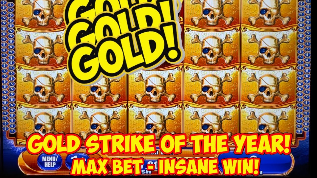 GOLD STRIKE OF THE YEAR! MASSIVE WIN on Pirate Ship Slot Machine!  WMS Classic MAX BET Live Play
