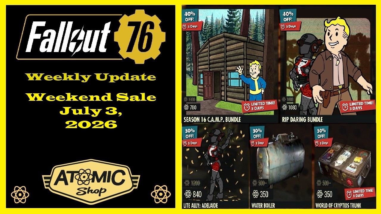 Распродажа в Atomic Shop на выходные, 3 июля 2026 г. &mdash; Fallout 76: новинки в Atomic Shop