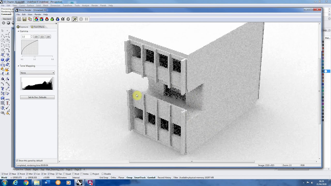 Rhino 3D — Часть 3 — Создание 2D-моделей, Плоскости отсечения, Базовые визуализированные виды