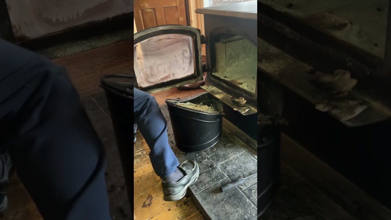 An amazing way to clean the door glass on a wood burning fireplace with wood ashes and it’s free.