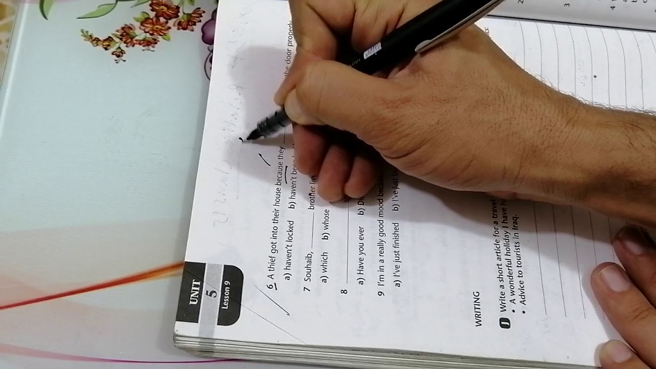 انكليزي سادس اعدادي / الوحده الخامسه / تمارين ( H )   و ( I )  صفحه 115 و تمرين ( A ) صفحه 117