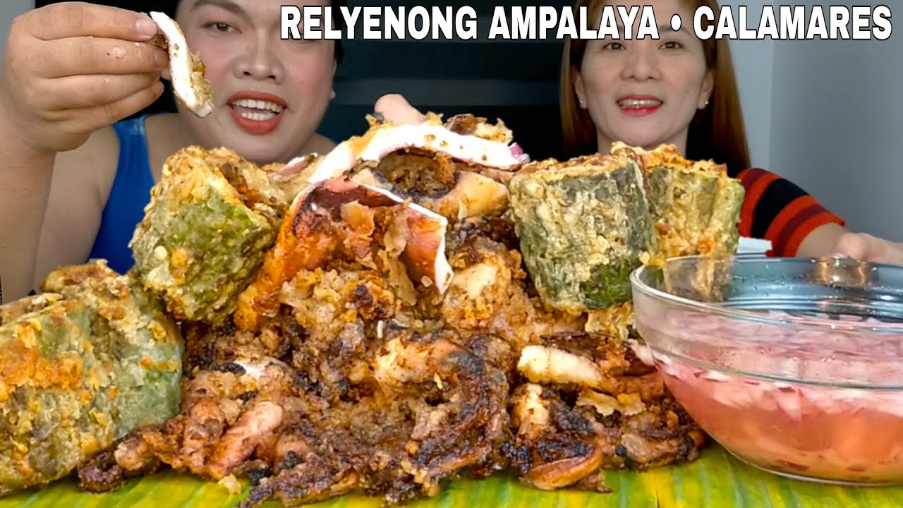 RELYENONG AMPALAYA AT CALAMARES | MUKBANG PHILIPPINES | FILIPINO FOOD MUKBANG