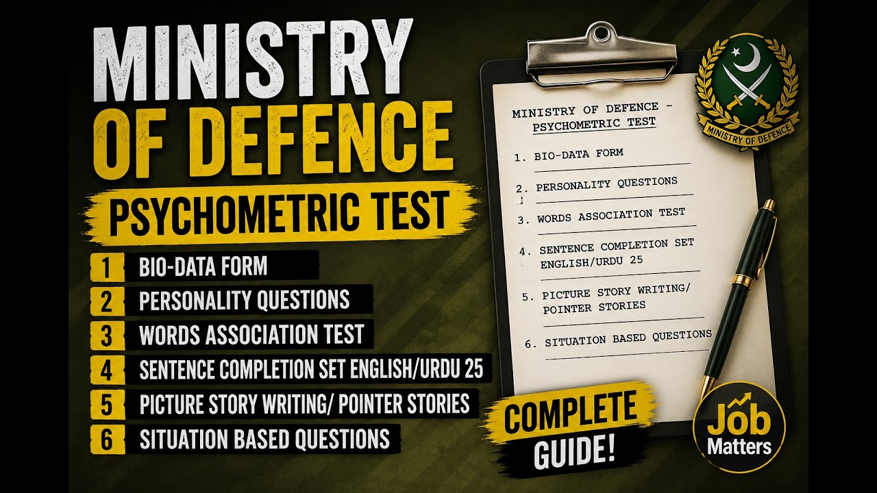 Ministry of Defence Psychometric Test 2026 | SI/ASI | UDC/LDC | Security Supervisor | OS and others
