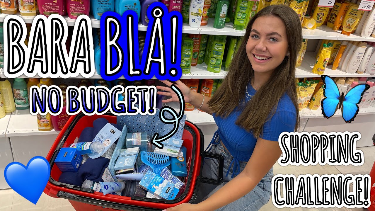 NO BUDGET *BARA BLÅ* SHOPPING CHALLENGE!💙🦋
