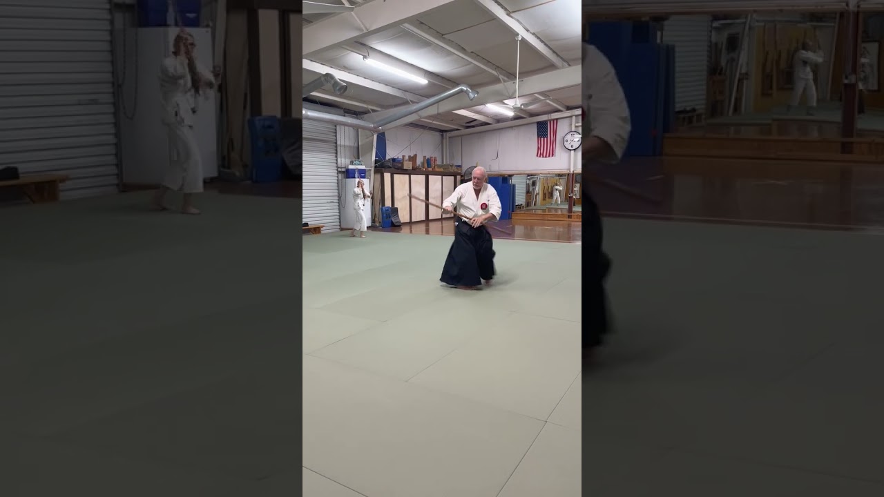 Dan Sensei showing us the 13 step Jo Kata #aikido #martialarts #weaponstraining
