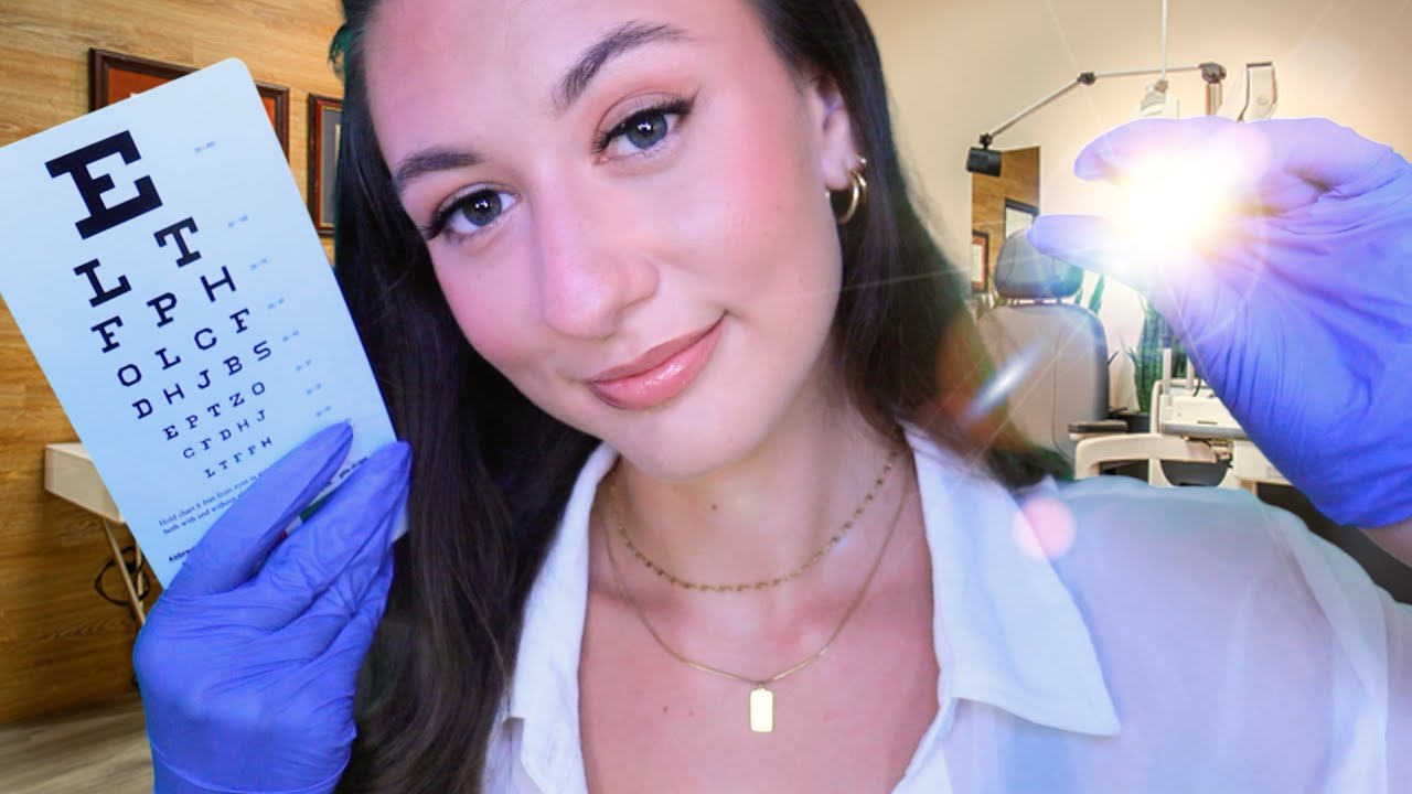 ASMR RELAXING Eye Exam Roleplay 👁  Follow the light, up close personal attention (Soft Spoken)