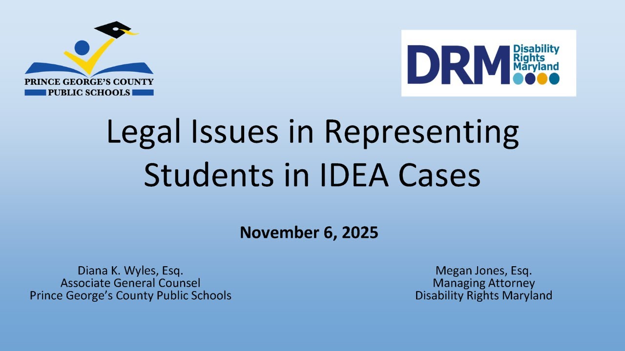 Overview of Maryland Special Education Law | 2025 Training