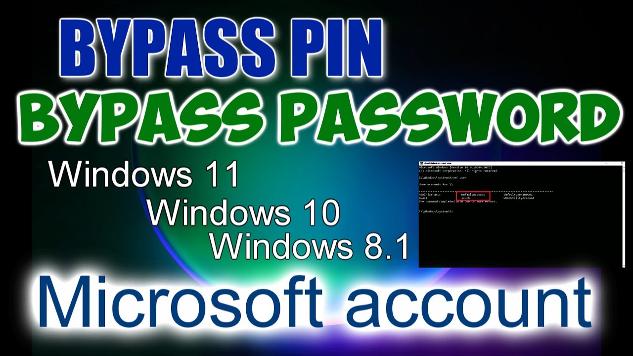 ✨ How to bypass a forgotten PIN, Microsoft account password in cmd with a local account