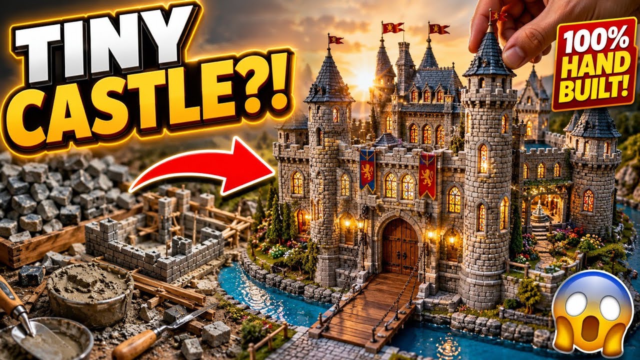 Tiny Luxury Medieval Stone Castle Built from Mini Bricks! 🏰⚔️ | Ultra Realistic ASMR Construction