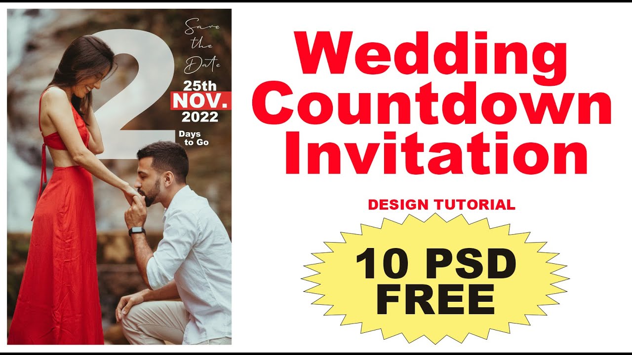 Wedding Countdown Invitation PSD free download | Raju Ram